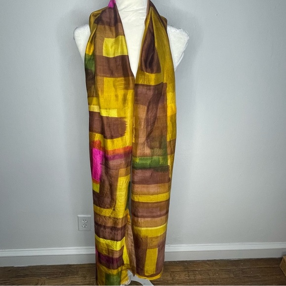 Oversized Colorblock Wrap/ Shawl Boho Art to Wear‎ OS - Picture 5 of 12